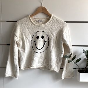 Madewell Smiley Face Cropped Sweater